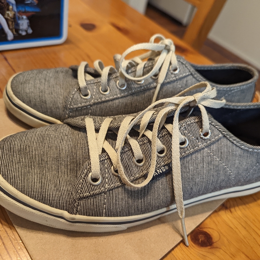 Vans grey plaid shoes